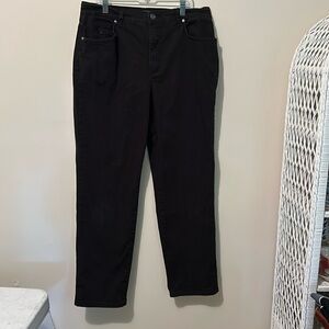 Gloria Vanderbilt Amanda Women’s Black Jeans Size 14 Detailed Pockets High Rise